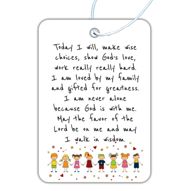 Today I Will... Prayer Car Air Freshener - Fresh Air Scent