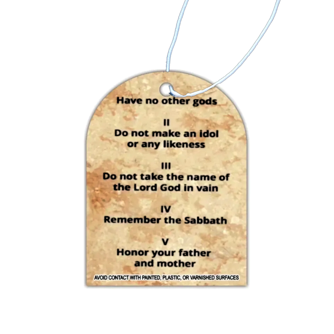 Ten Commandments Car Air Freshener - Fresh Air Scent