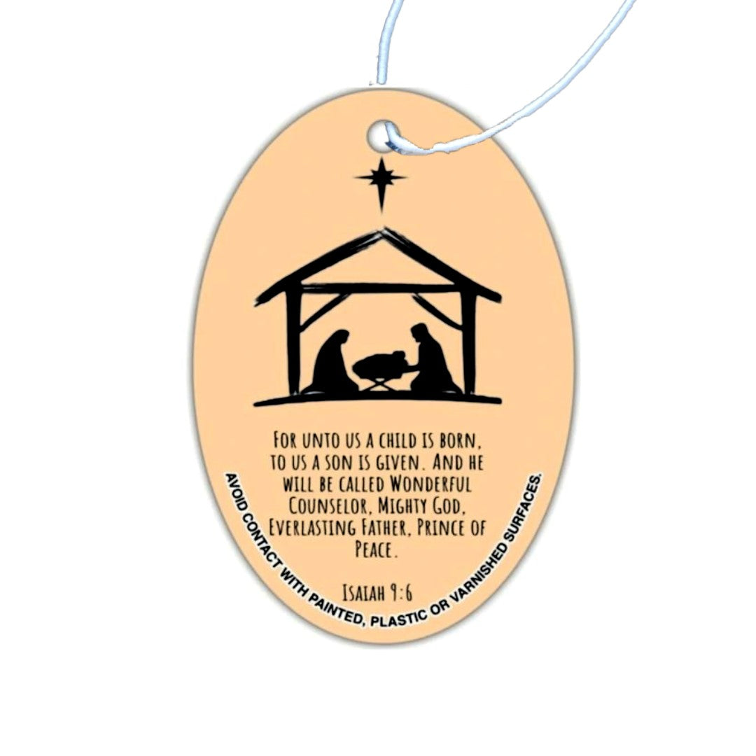 Christmas Isaiah 9:6 Car Air Freshener - New Car Scent